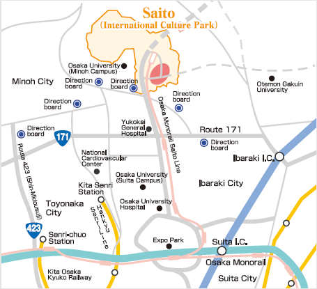 Map of Saito, Osaka National Institute of Biomedical Innovation